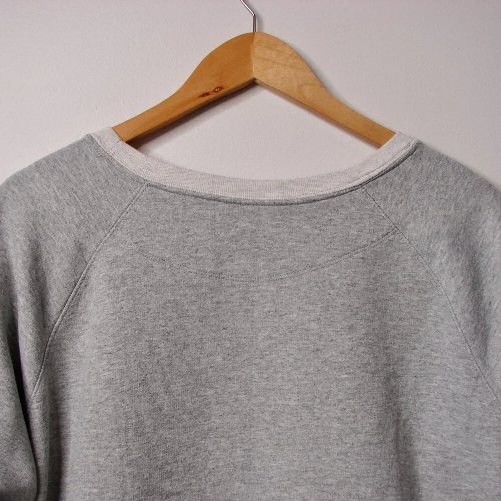 Champion Gray Crewneck Sweatshirt Cream Trim Fleece Logo Plus Size 2X - Picture 14 of 15